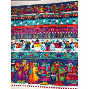 Bright Snowman-Themed Cotton Christmas Fabric 1/2 yard x 44" Quilting Craft Mate